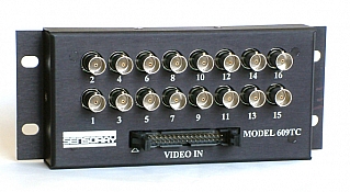Model 609TC Camera connection box, breakout to 16 BNC, panel mount