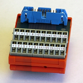 Model 7502TDIN Breakout board, 20-pin, DIN rail mountable